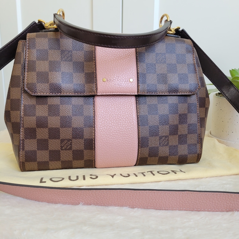 💕BEAUTIFUL Crossbody Louis Vuitton Bond Street MM Damier Ebene Rose Ballerine - Picture 6 of 16